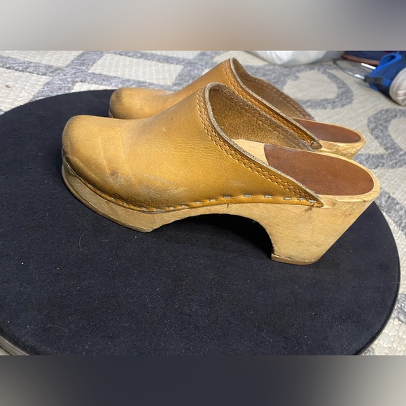 Vintage Olaf Daughter Holie wood/leather clogs - Picture 5 of 8
